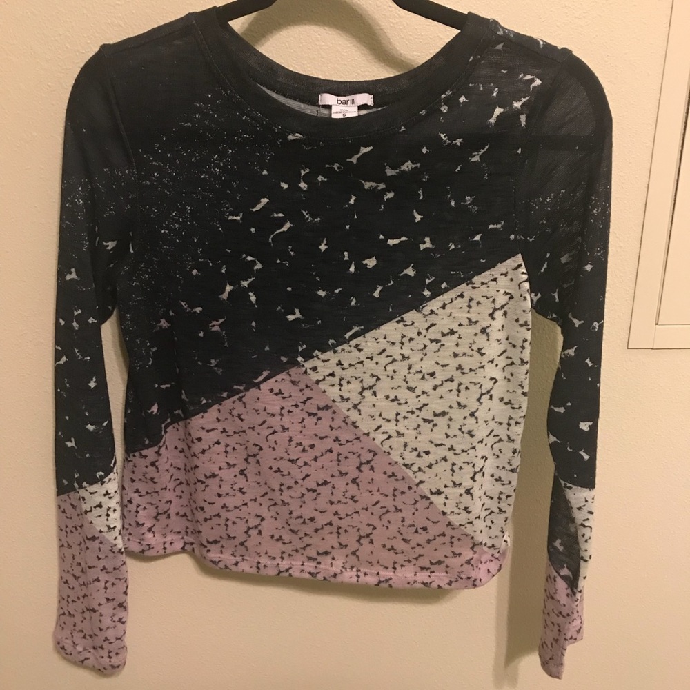 Bar Iii Slightly Cropped Patterned Long Sleeve - image 2